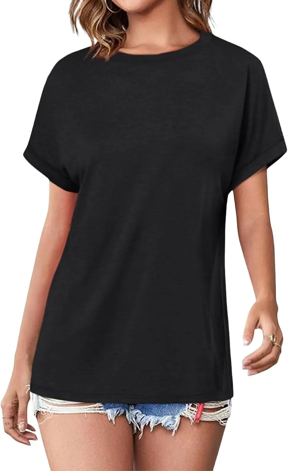 3 Pack Womens Summer Tops Slightly Oversized Short Sleeve Bussiness Casual T Shirts Trendy Clothes Loose Outfit 2025