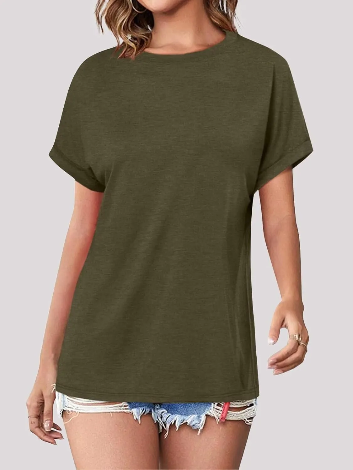 3 Pack Womens Summer Tops Slightly Oversized Short Sleeve Bussiness Casual T Shirts Trendy Clothes Loose Outfit 2025