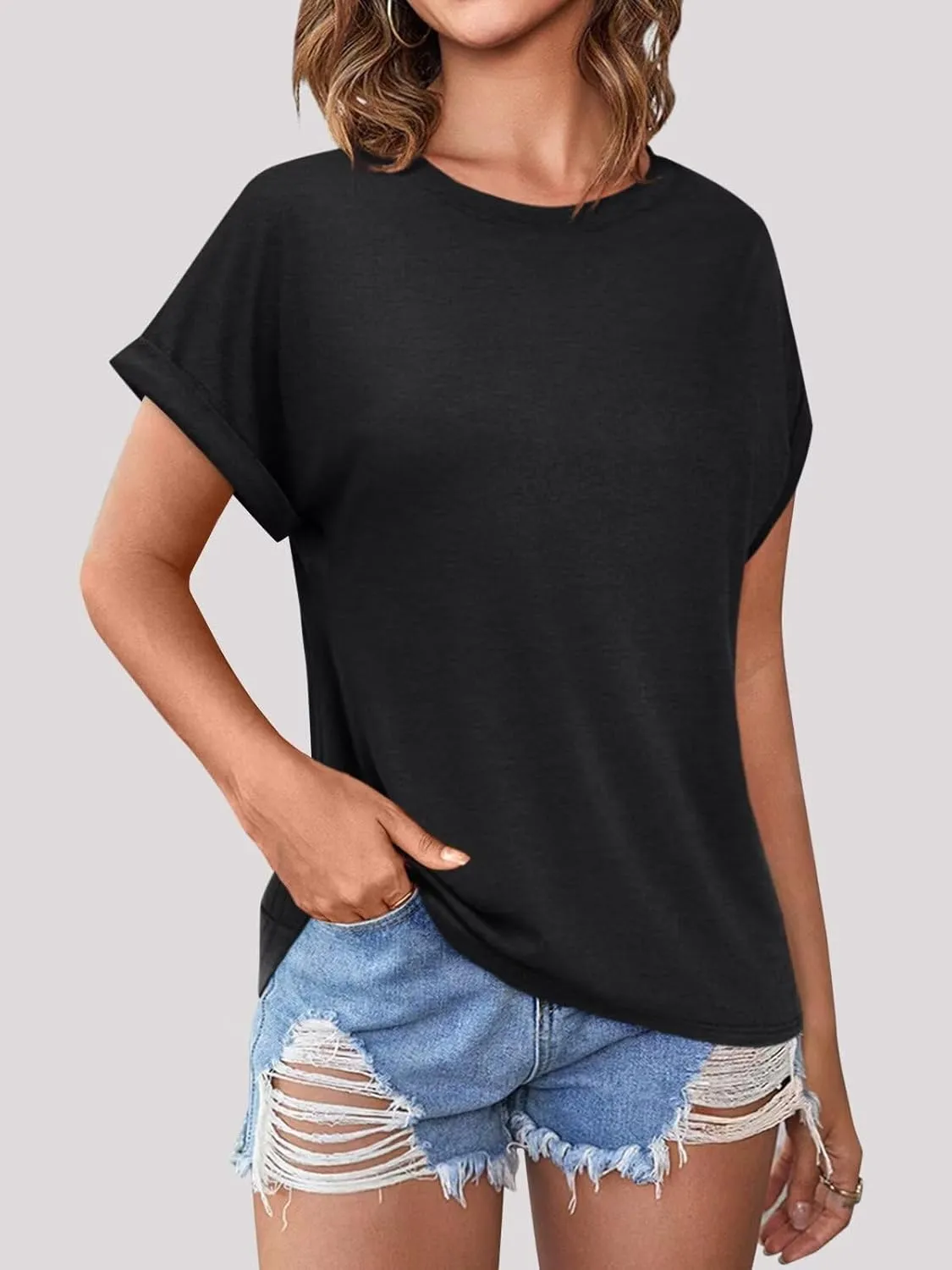 3 Pack Womens Summer Tops Slightly Oversized Short Sleeve Bussiness Casual T Shirts Trendy Clothes Loose Outfit 2025