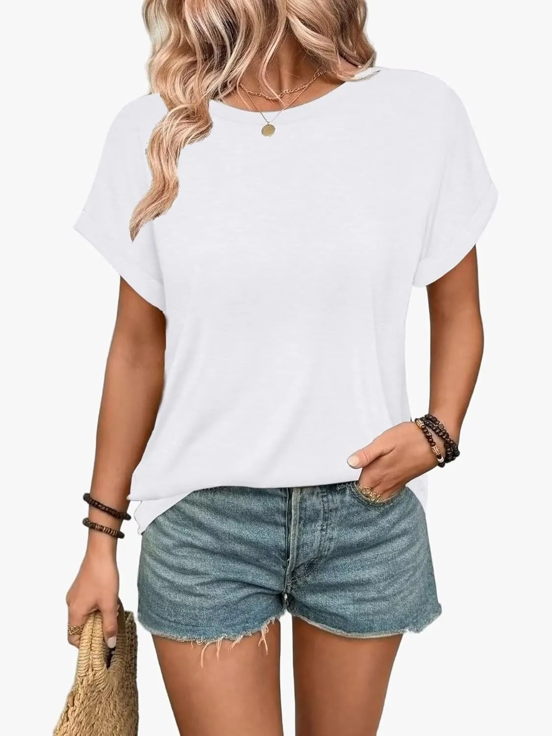 3 Pack Womens Summer Tops Slightly Oversized Short Sleeve Bussiness Casual T Shirts Trendy Clothes Loose Outfit 2025