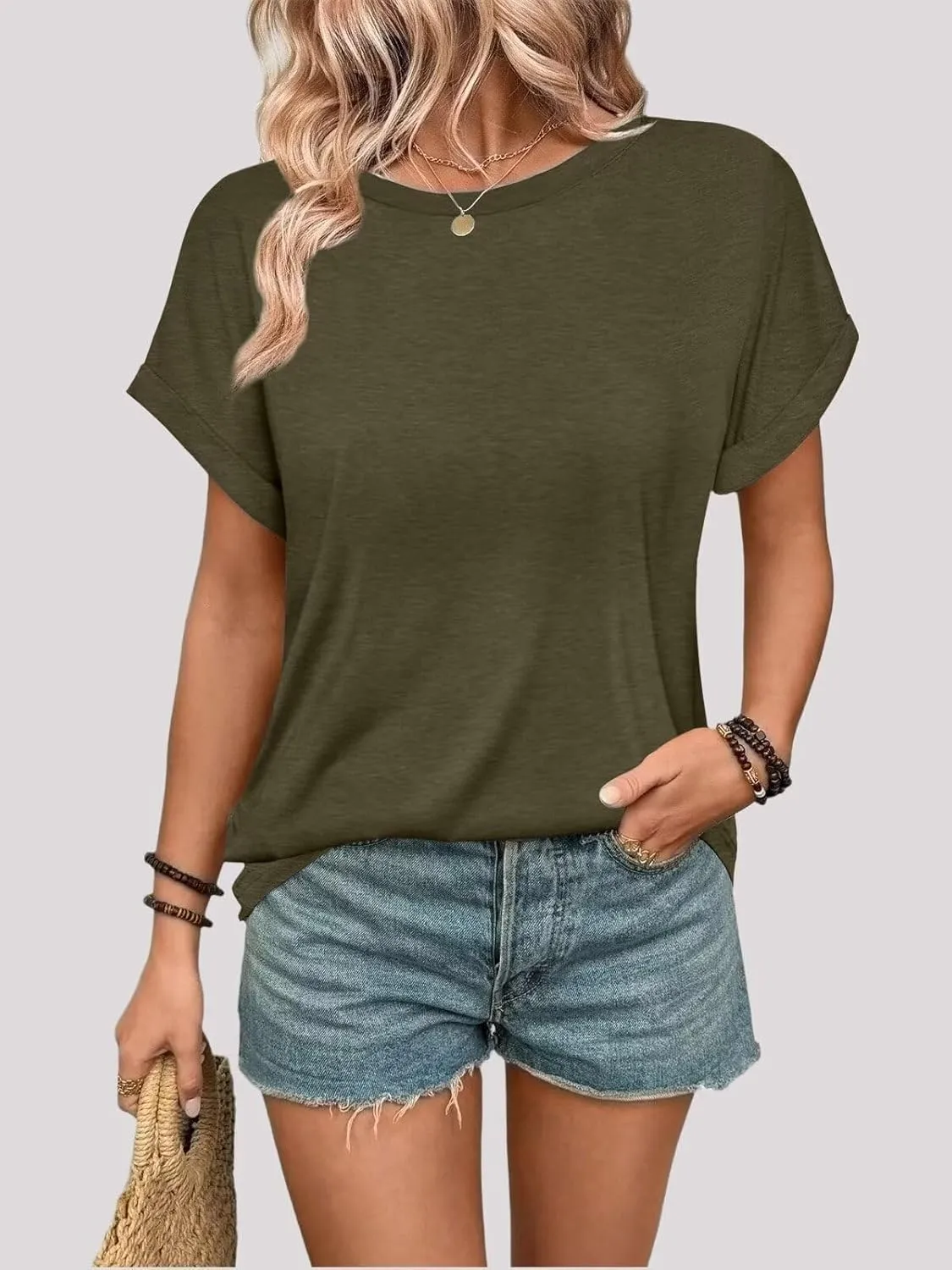 3 Pack Womens Summer Tops Slightly Oversized Short Sleeve Bussiness Casual T Shirts Trendy Clothes Loose Outfit 2025