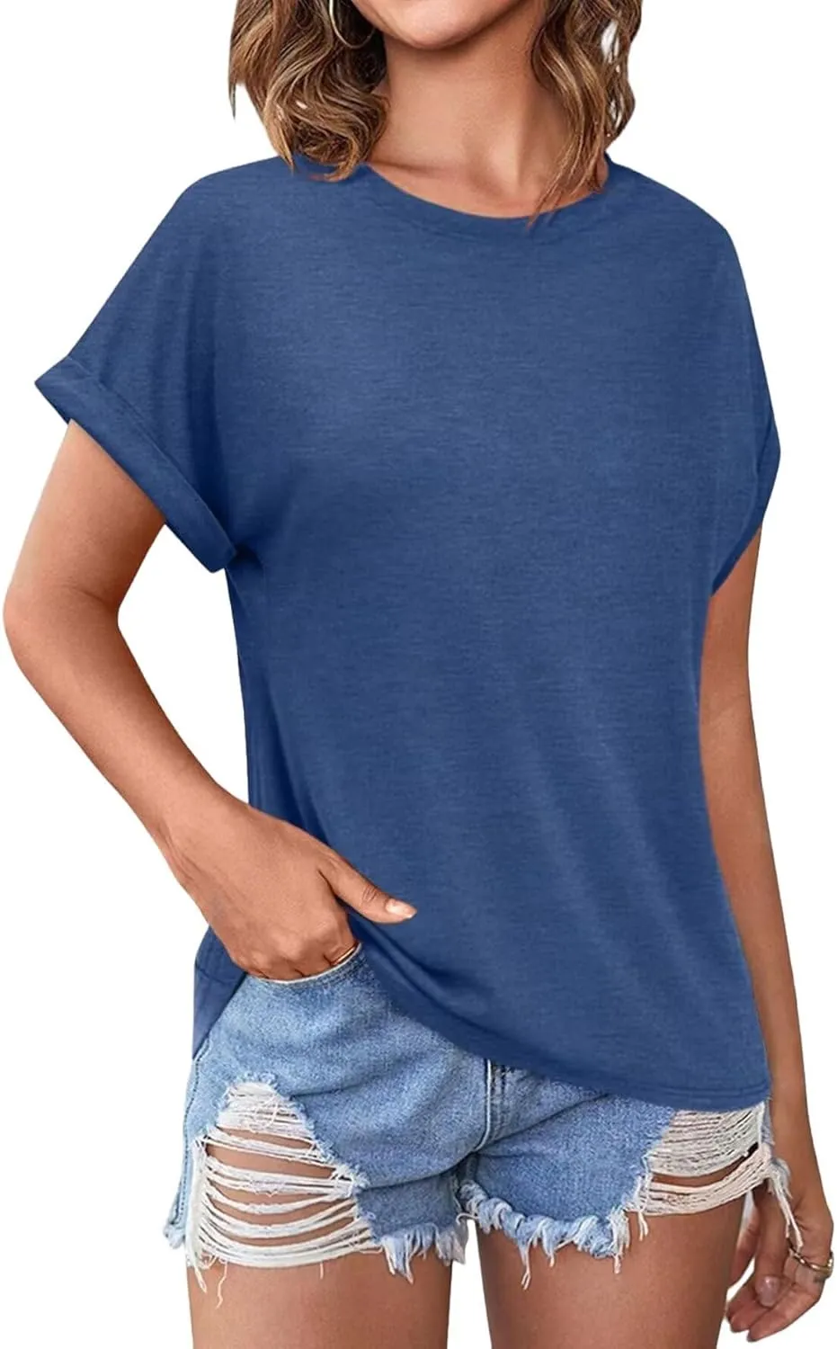 3 Pack Womens Summer Tops Slightly Oversized Short Sleeve Bussiness Casual T Shirts Trendy Clothes Loose Outfit 2025