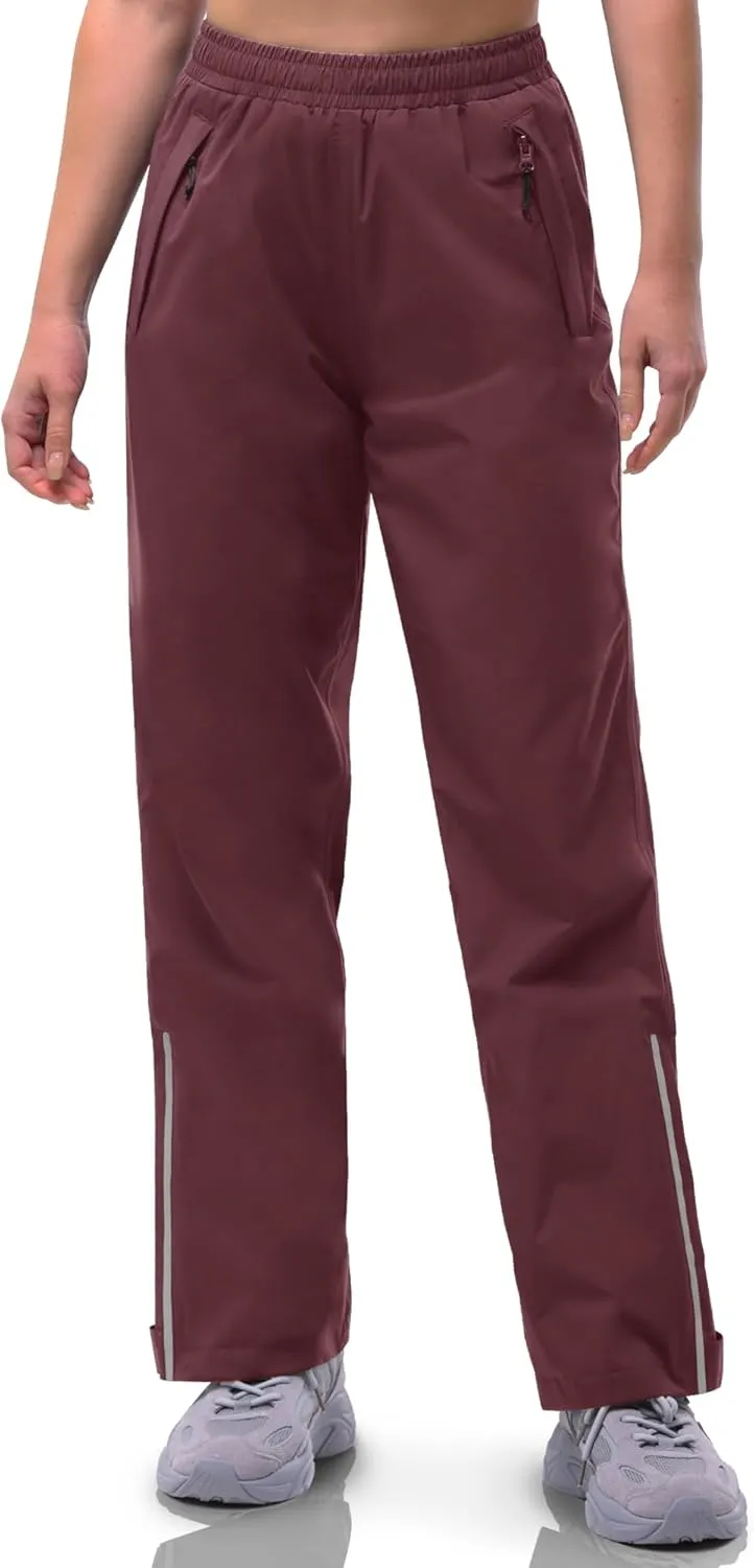 33,000ft Women's Rain Pants Lightweight Breathable Waterproof Pants Windproof Overall Pant for Hiking, cyclin, Golf, Outdoor