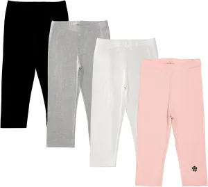 4 Pack Girls Capri Leggings Yoga Pants for Girls 3/4 Summer Pants