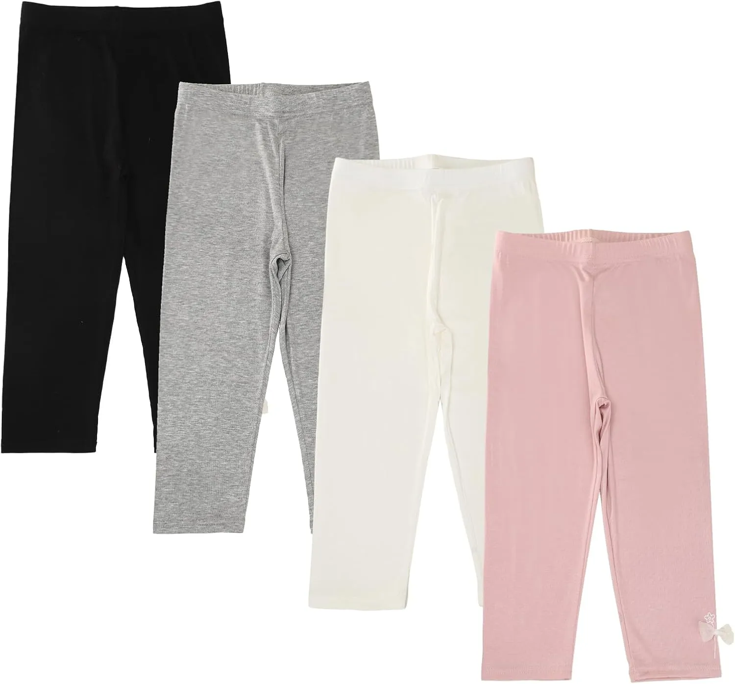 4 Pack Girls Capri Leggings Yoga Pants for Girls 3/4 Summer Pants