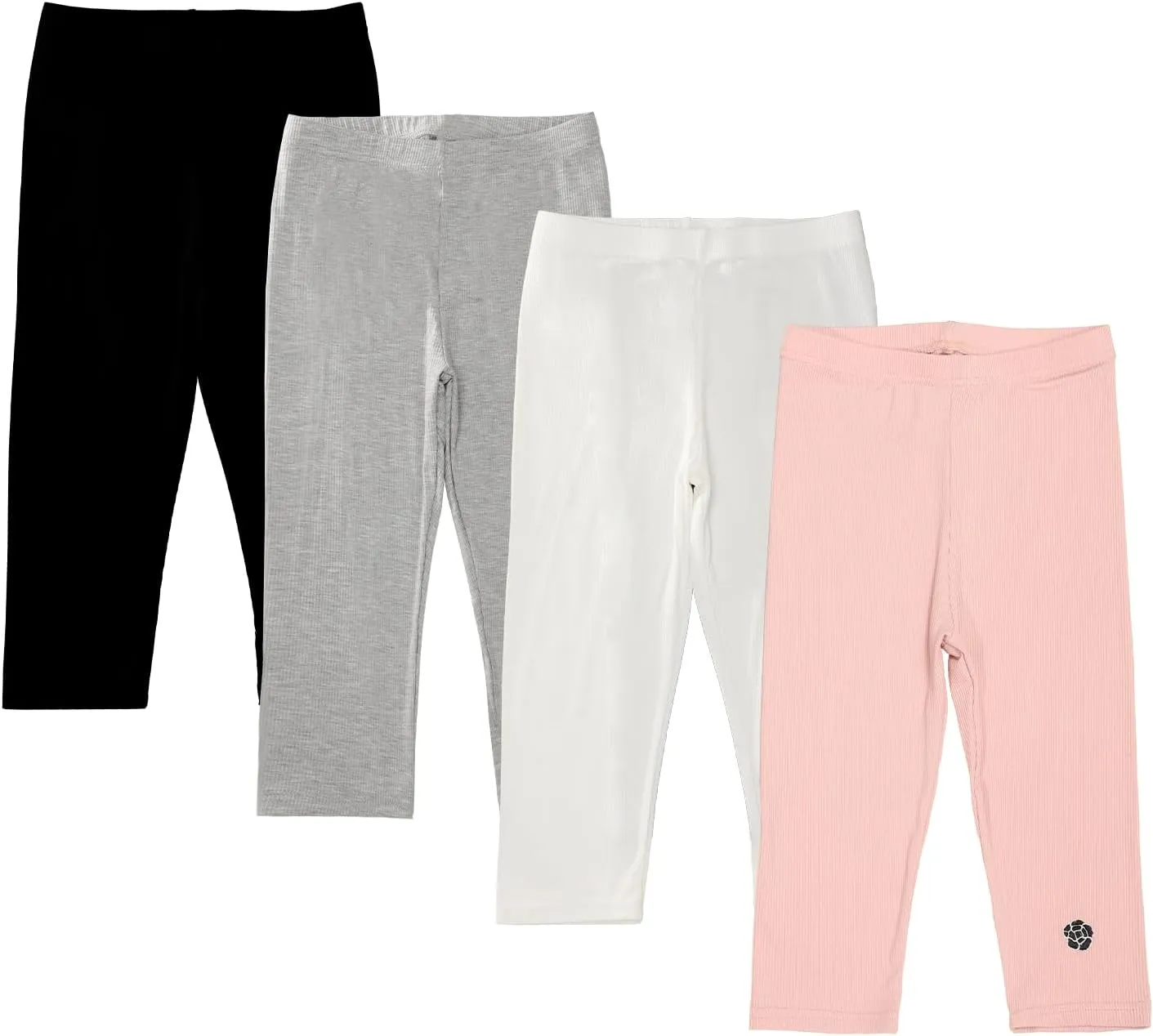 4 Pack Girls Capri Leggings Yoga Pants for Girls 3/4 Summer Pants
