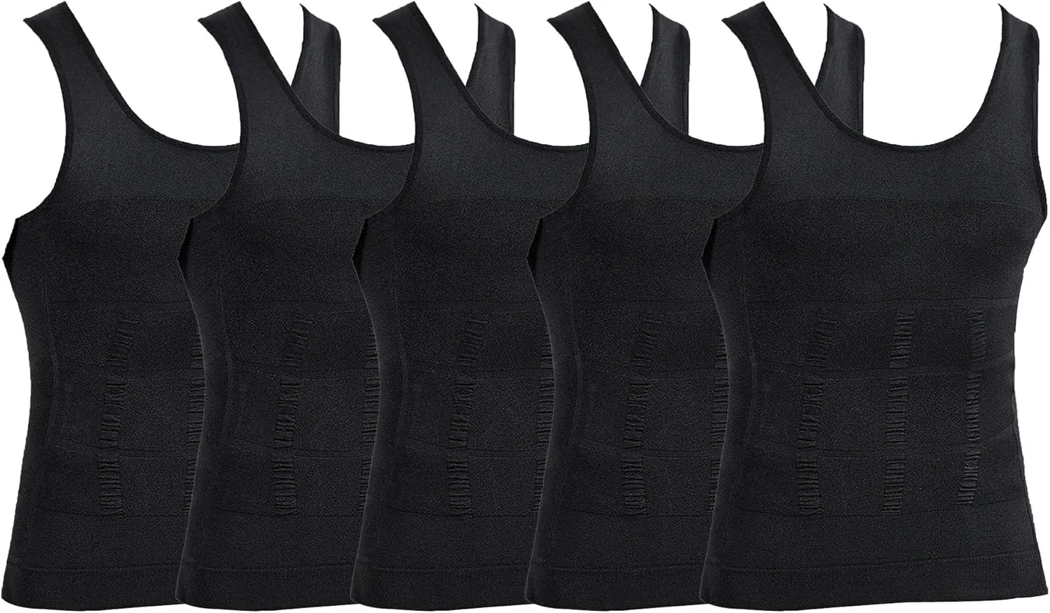5 Pack Mens Body Shaper Vest Slimming Tummy Control Undershirt Tight Compression Shirt Tank Top Shapewear