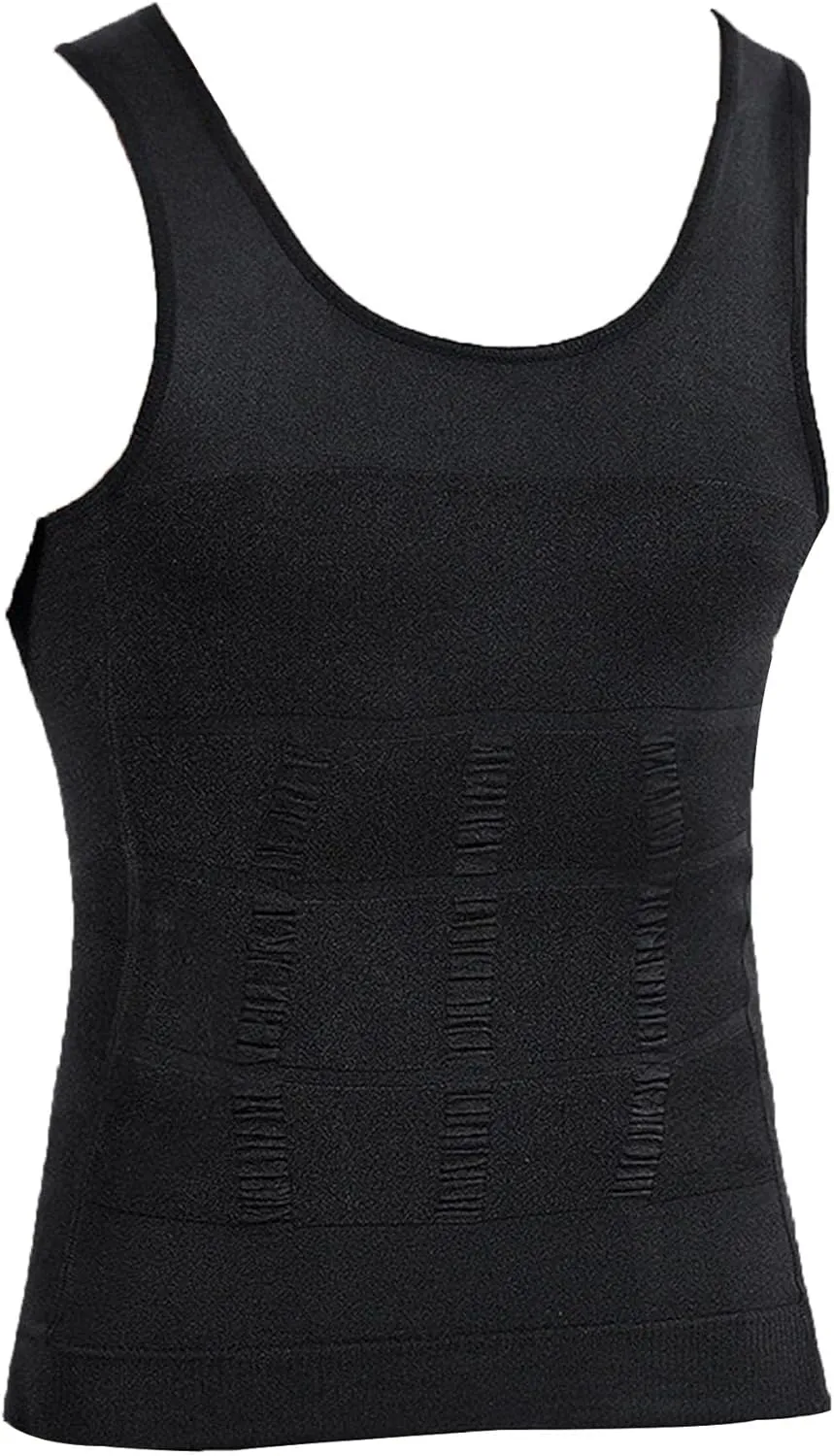 5 Pack Mens Body Shaper Vest Slimming Tummy Control Undershirt Tight Compression Shirt Tank Top Shapewear