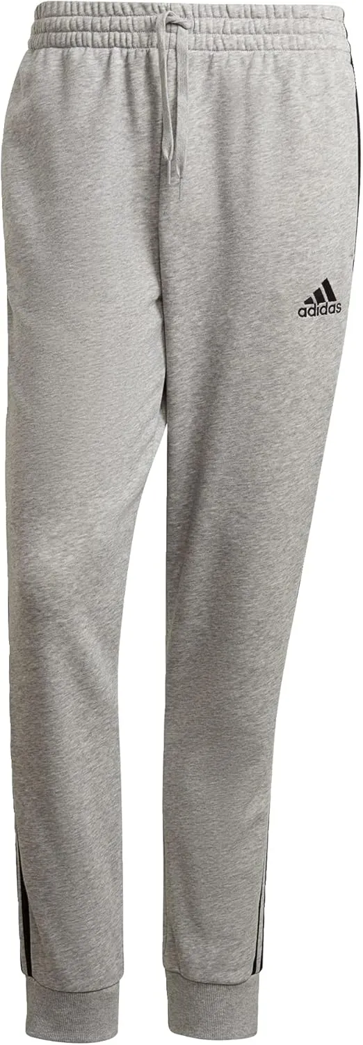 adidas Men's Essentials French Terry Tapered Cuff 3-Stripes Pants