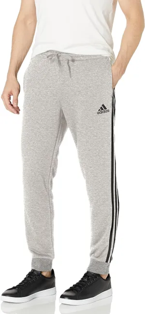 adidas Men's Essentials French Terry Tapered Cuff 3-Stripes Pants