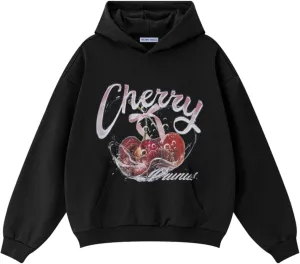 Aelfric Eden Graphic Hoodies Cherry Print Hoodie Long Sleeve Oversized Hooded Pullover Sweatshirt 2025 Trendy Tops Outfits