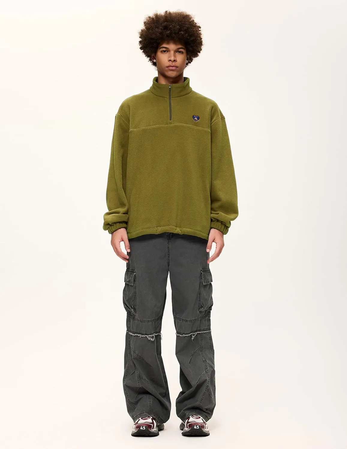Aelfric Eden Oversized Quarter Zip Pullover Sweatshirt Long Sleeve Fleece Sweatshirts Tops with Pockets