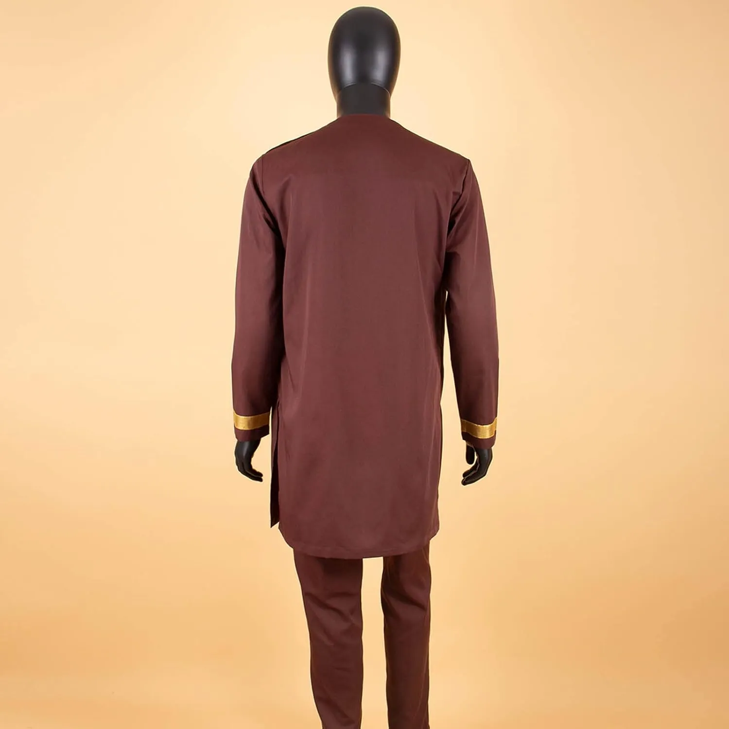 African Clothing for Men Full Sleeve Embroidery Shirts and Pants 2 Pieces Outfits Plus Size African Suit