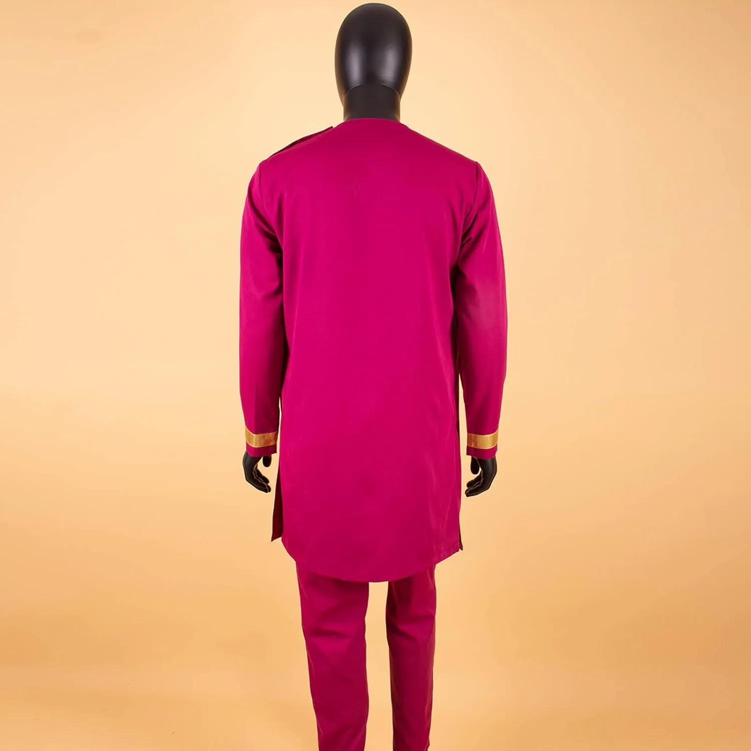 African Clothing for Men Full Sleeve Embroidery Shirts and Pants 2 Pieces Outfits Plus Size African Suit