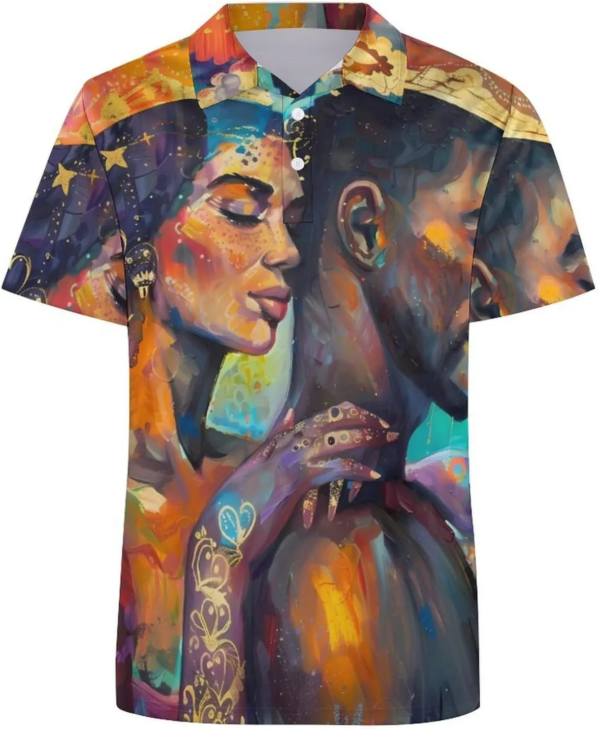 African Queen King Painting Mens Polo Shirts Quick Dry Short Sleeve Golf Slim Fit T Shirt