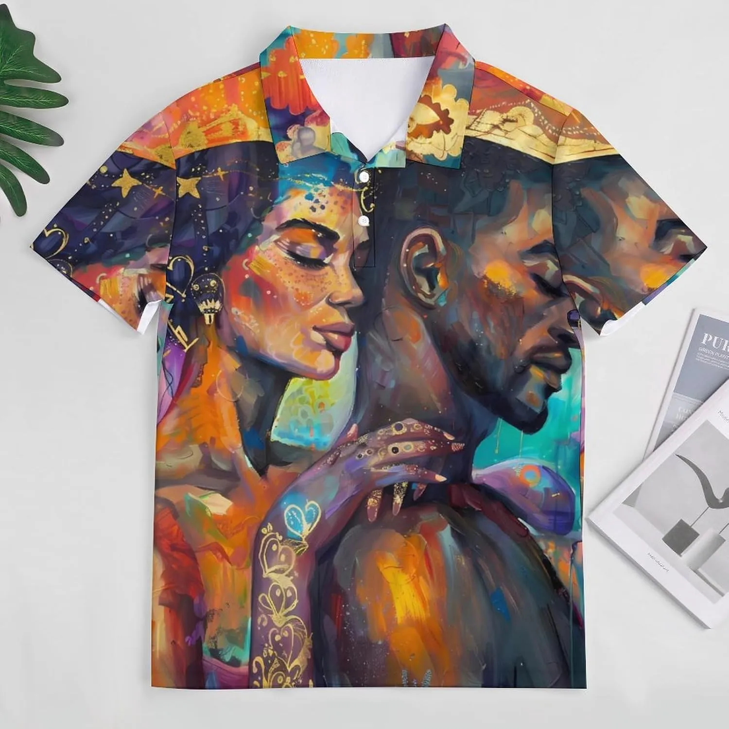 African Queen King Painting Mens Polo Shirts Quick Dry Short Sleeve Golf Slim Fit T Shirt