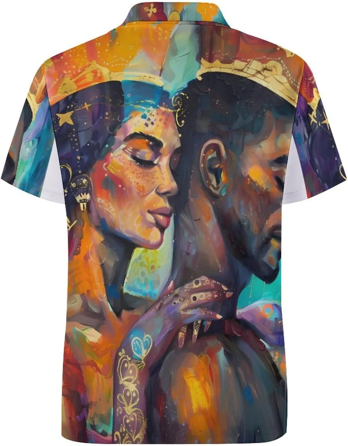 African Queen King Painting Mens Polo Shirts Quick Dry Short Sleeve Golf Slim Fit T Shirt