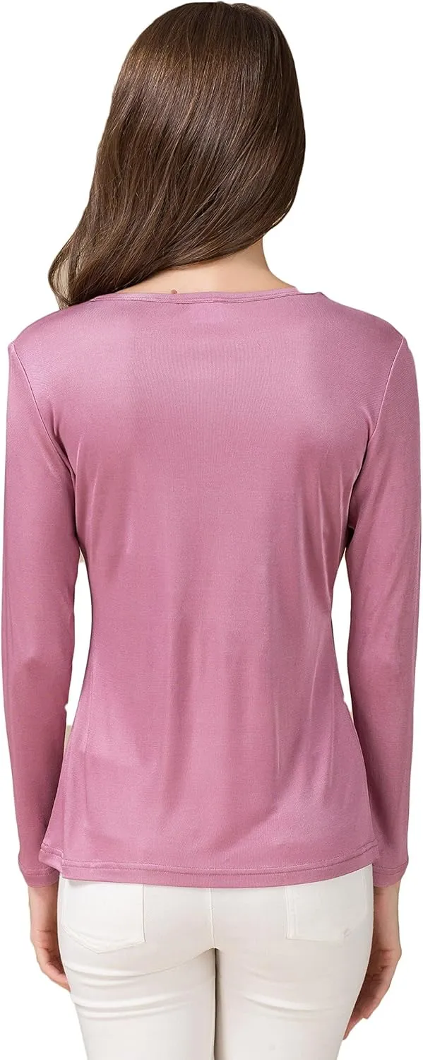 Alexander Women's Mulberry Silk T-Shirt Long Sleeve Knit Fabric Tank