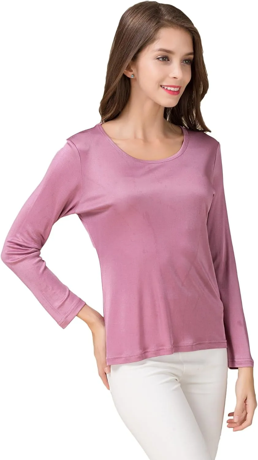 Alexander Women's Mulberry Silk T-Shirt Long Sleeve Knit Fabric Tank