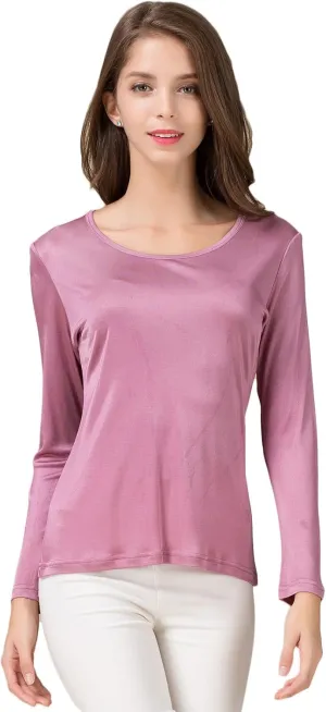 Alexander Women's Mulberry Silk T-Shirt Long Sleeve Knit Fabric Tank