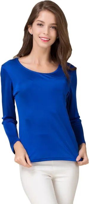 Alexander Women's Mulberry Silk T-Shirt Long Sleeve Knit Fabric Tank