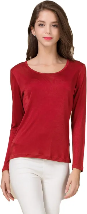 Alexander Women's Mulberry Silk T-Shirt Long Sleeve Knit Fabric Tank