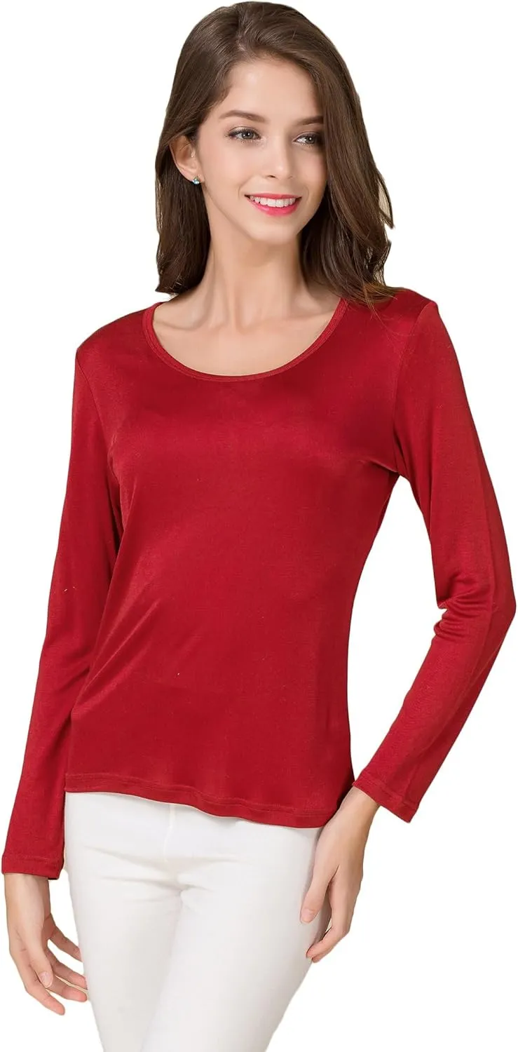 Alexander Women's Mulberry Silk T-Shirt Long Sleeve Knit Fabric Tank