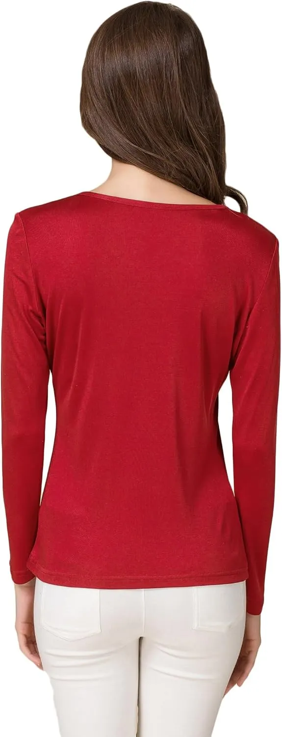 Alexander Women's Mulberry Silk T-Shirt Long Sleeve Knit Fabric Tank
