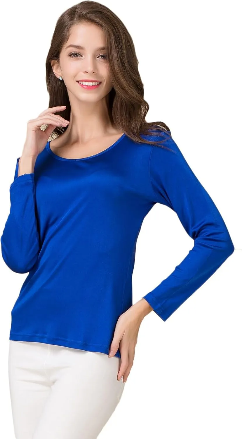 Alexander Women's Mulberry Silk T-Shirt Long Sleeve Knit Fabric Tank