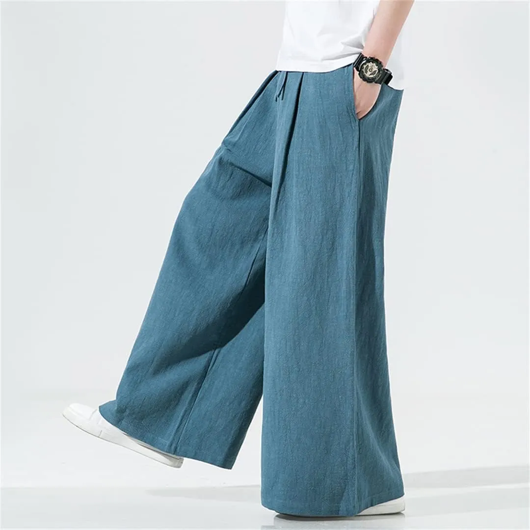Alloaone Men's Solid Color Harem Pants Harajuku Loose Ankle-Length Trousers Streetwear Pants