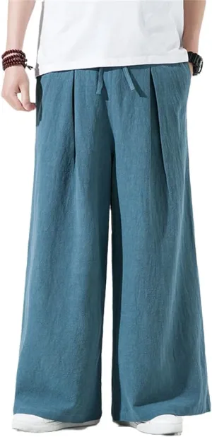 Alloaone Men's Solid Color Harem Pants Harajuku Loose Ankle-Length Trousers Streetwear Pants