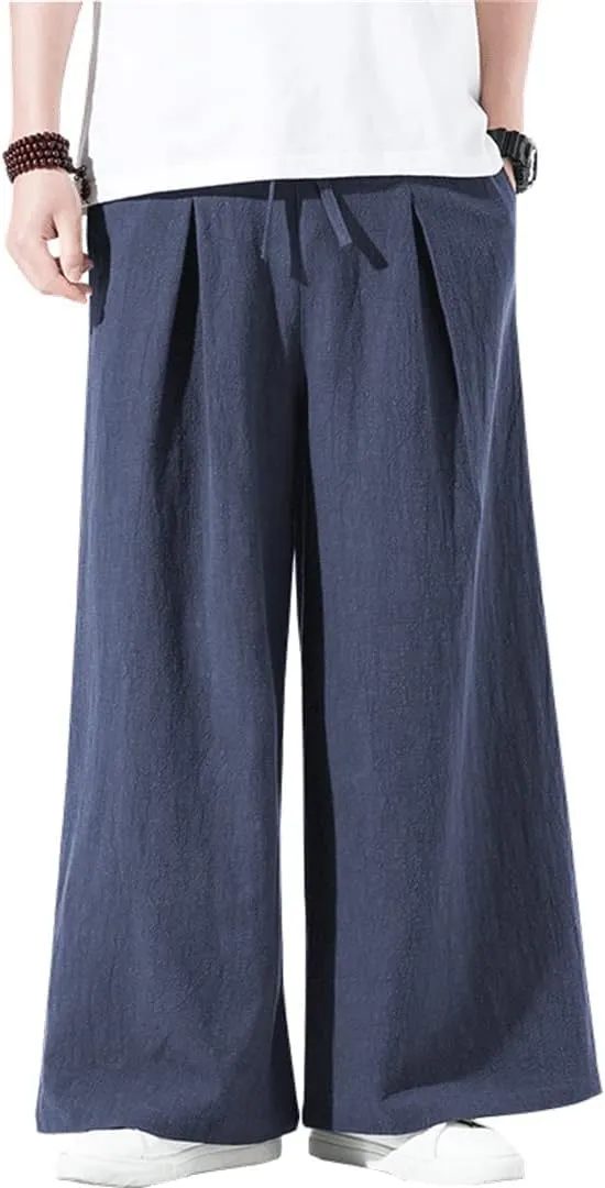 Alloaone Men's Solid Color Harem Pants Harajuku Loose Ankle-Length Trousers Streetwear Pants