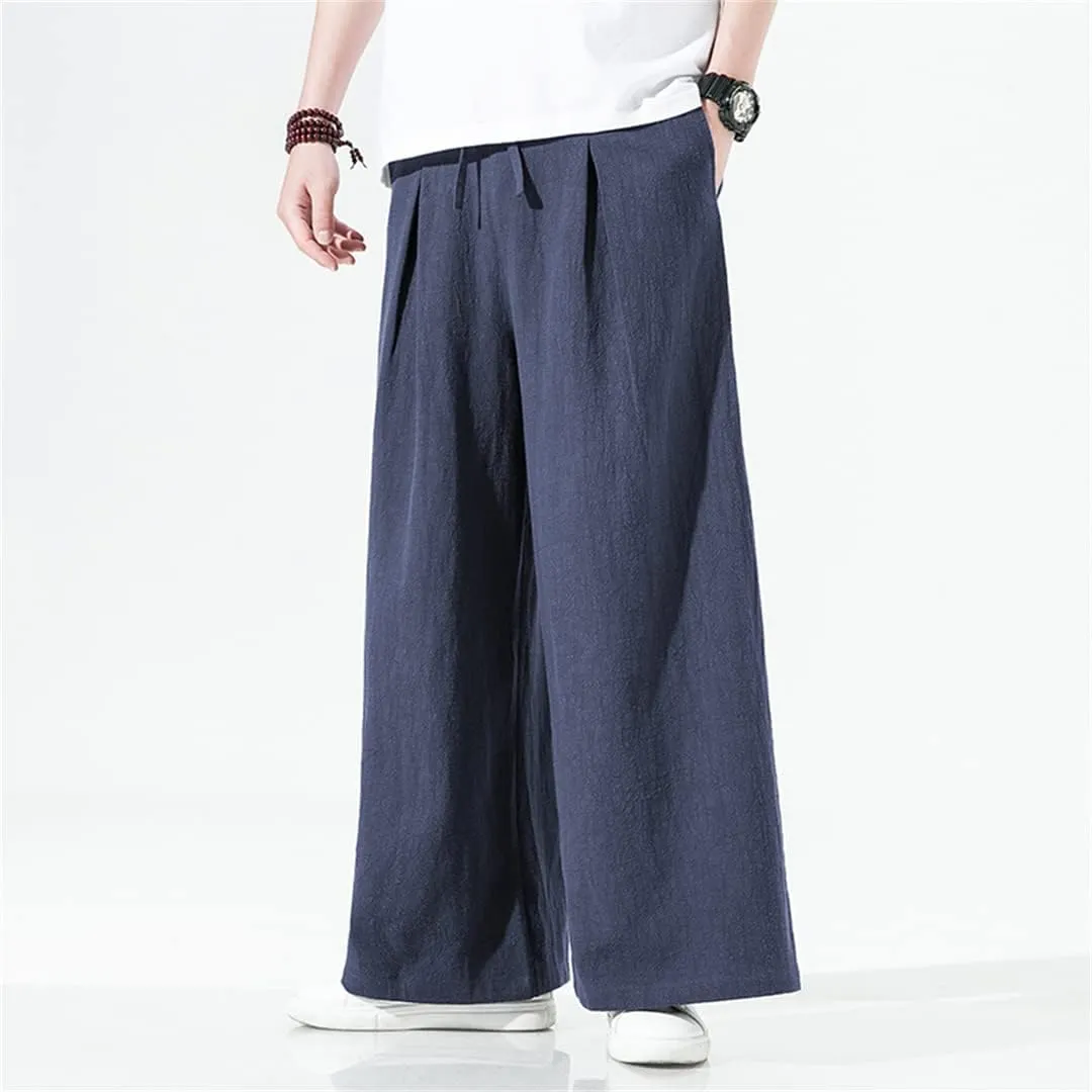 Alloaone Men's Solid Color Harem Pants Harajuku Loose Ankle-Length Trousers Streetwear Pants