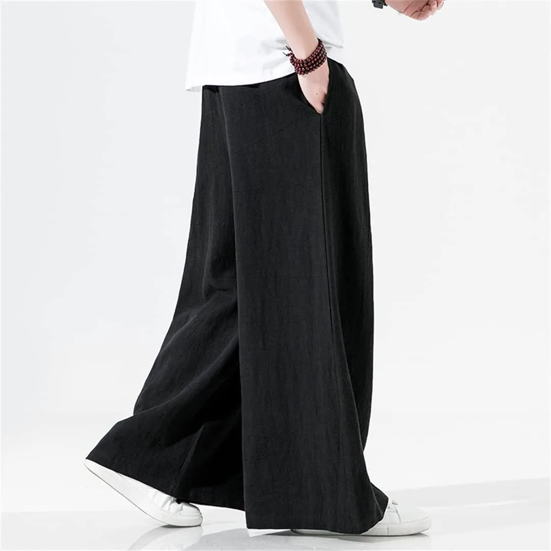 Alloaone Men's Solid Color Harem Pants Harajuku Loose Ankle-Length Trousers Streetwear Pants