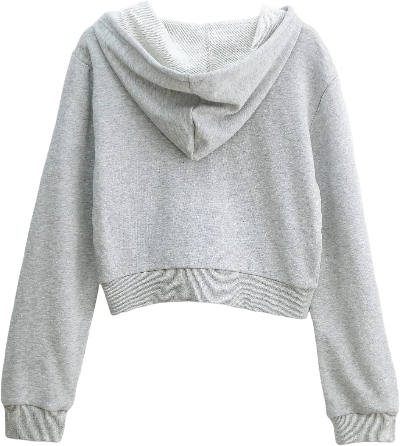 Amazhiyu Women's Cropped Zip up Hoodie Long Sleeves with Drawstring Hooded Cotton Crop Tops