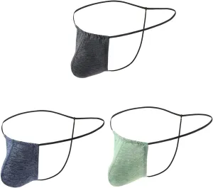 Andongnywell 3 Pack Men's G-String Thongs Underwear Low Rise Breathable Bikini Brief T-Back Knickers