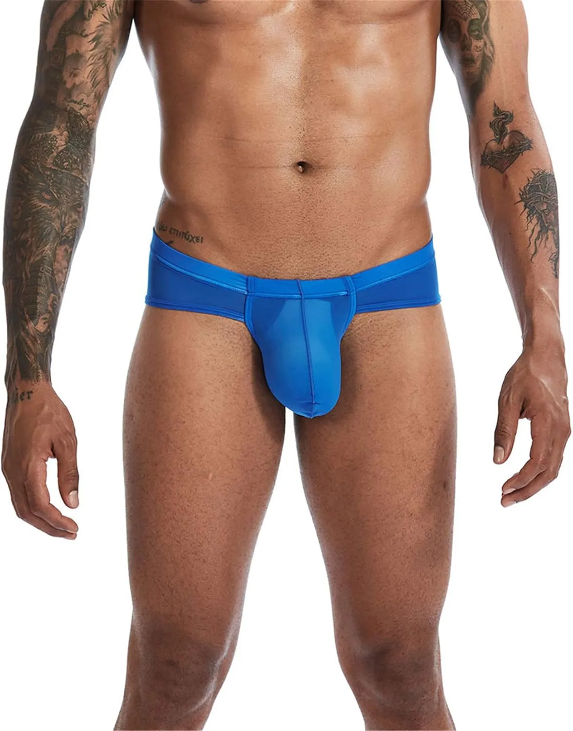 Andongnywell Men's Ice silk underwear briefs low waist breathable solid color sexy briefs Knickers underwears