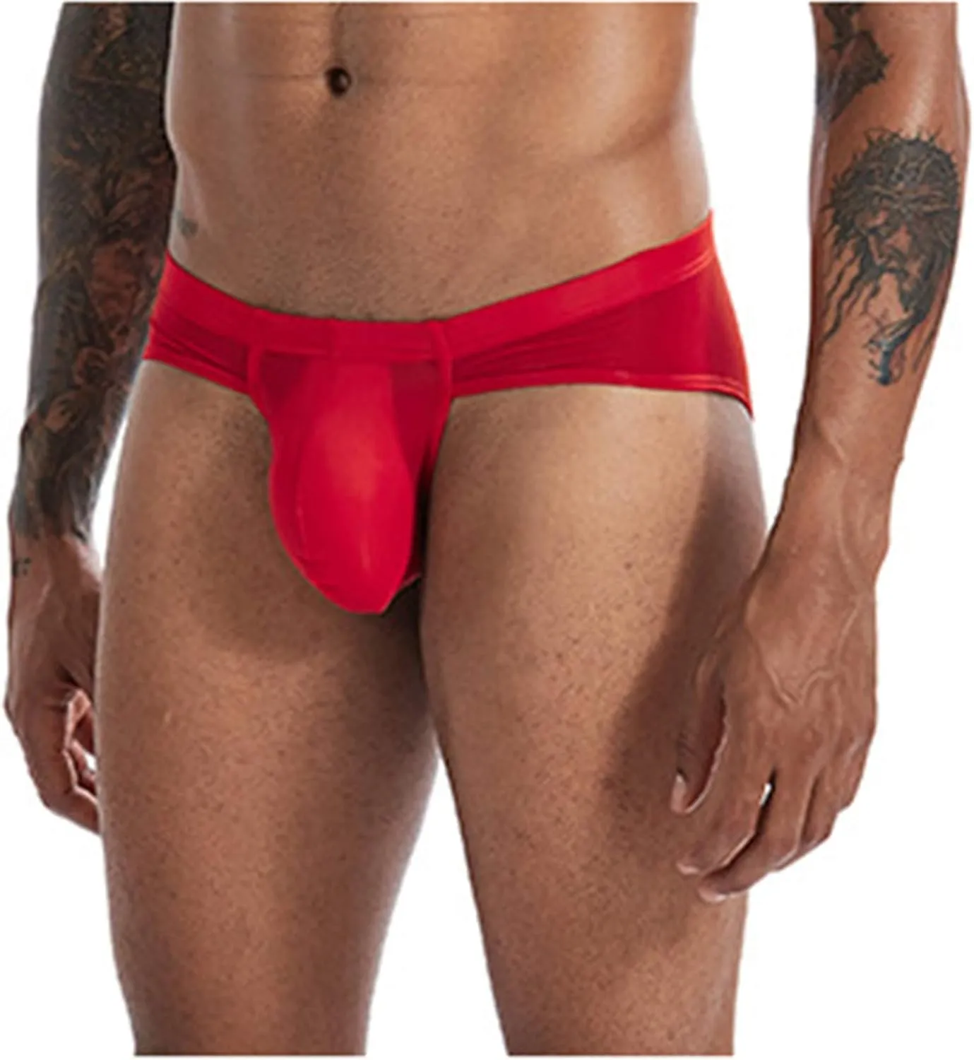 Andongnywell Men's Ice silk underwear briefs low waist breathable solid color sexy briefs Knickers underwears