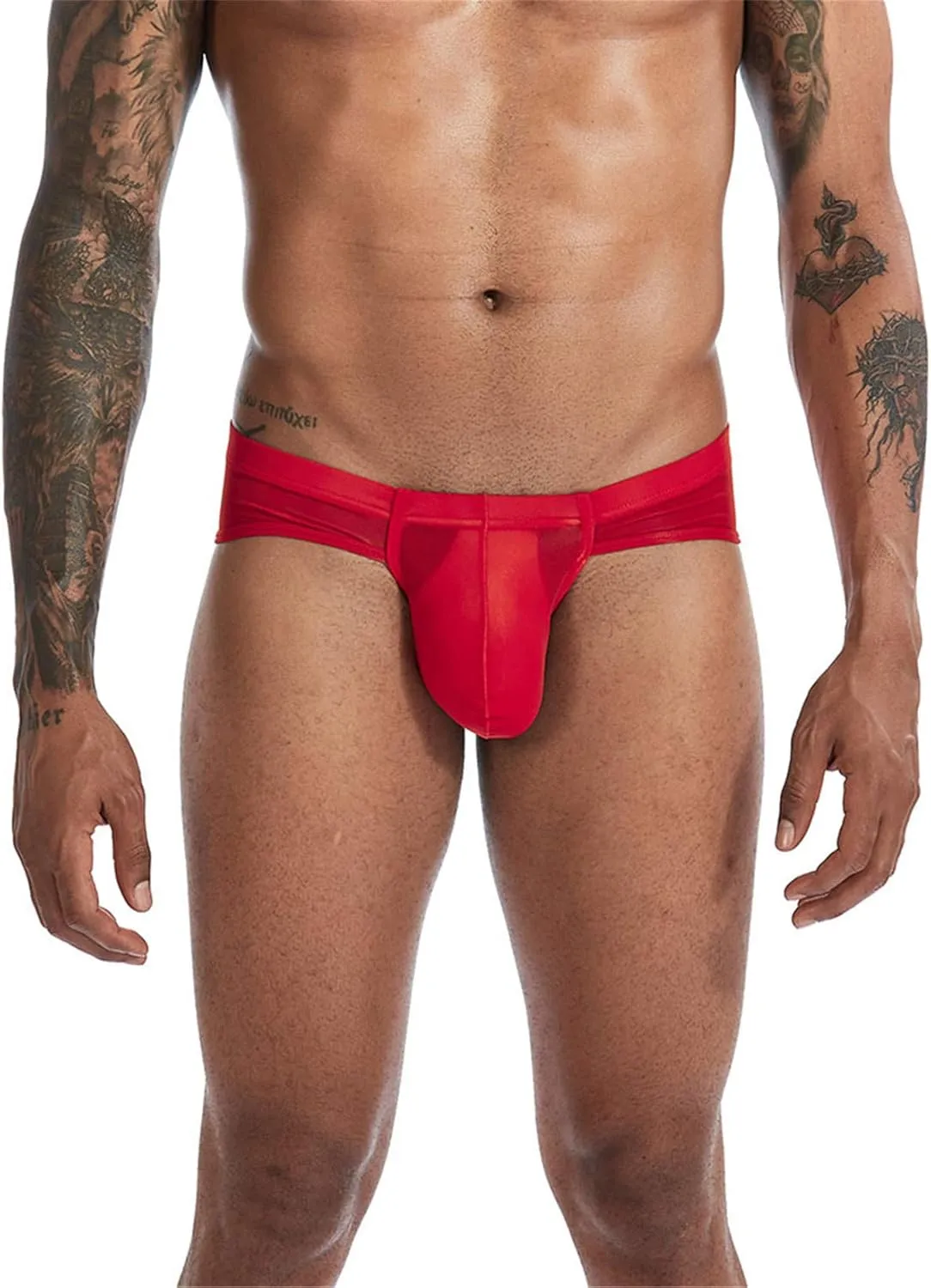 Andongnywell Men's Ice silk underwear briefs low waist breathable solid color sexy briefs Knickers underwears
