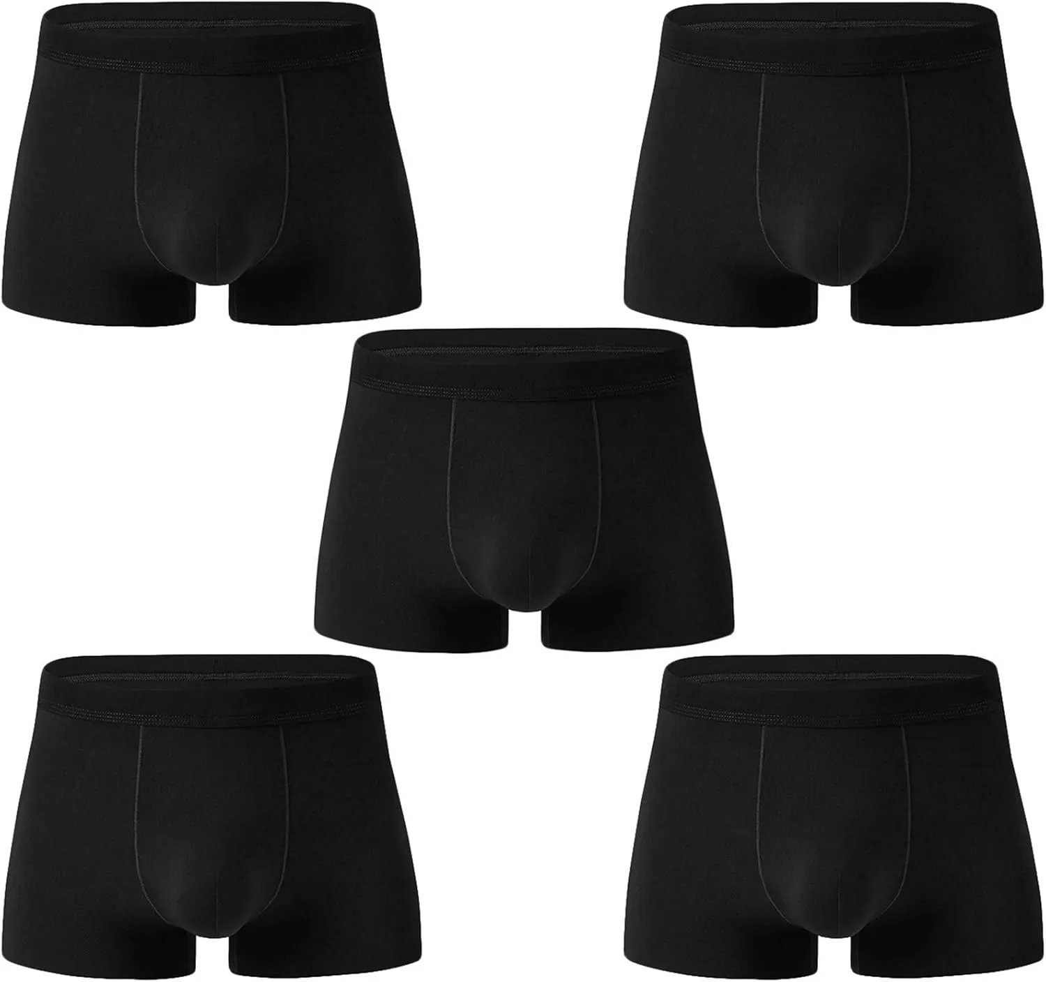 Andongnywell Men's Sexy Ice Silk Boxer Briefs Underwear Seamless Breathable Short Leg Underpants 5 Pack Knickers