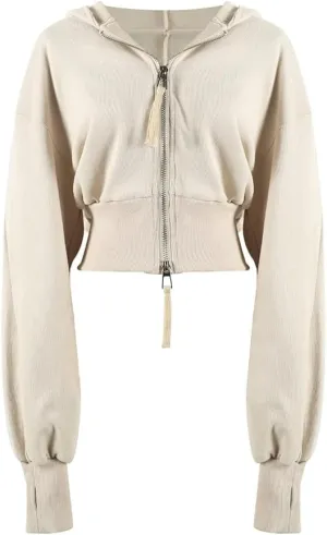 Arssm Cropped Hoodie Women Zip Up Long Sleeve Sweatshirts Casual Fashion Hooded Workout Jacket Crop Top