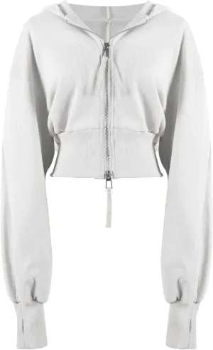 Arssm Cropped Hoodie Women Zip Up Long Sleeve Sweatshirts Casual Fashion Hooded Workout Jacket Crop Top