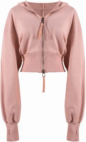 Arssm Cropped Hoodie Women Zip Up Long Sleeve Sweatshirts Casual Fashion Hooded Workout Jacket Crop Top