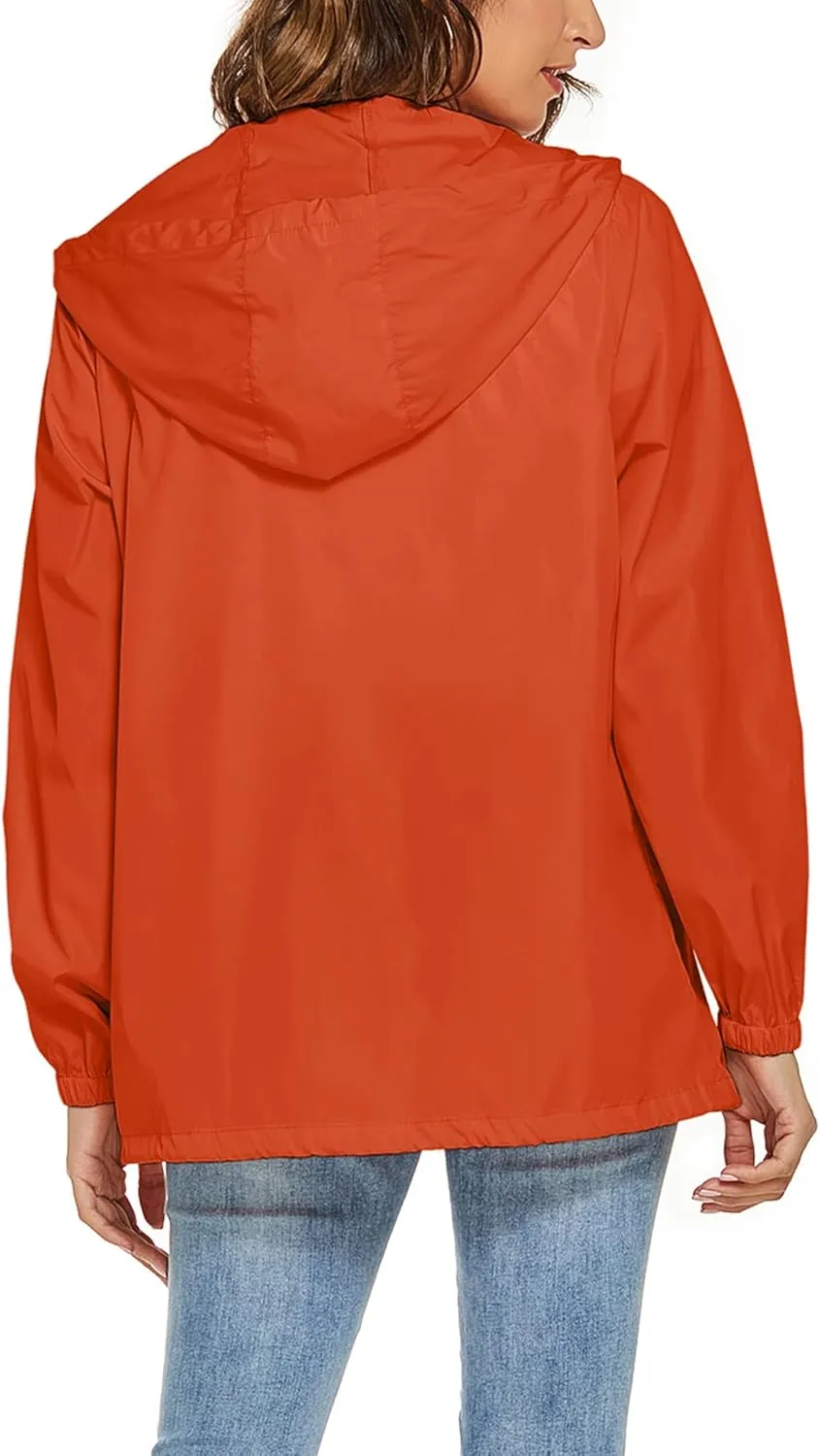 Avoogue Womens Waterproof Raincoat Lightweight Breathable Rain Jacket Hooded Rain Coat Outdoor Active Windbreaker with Pocket