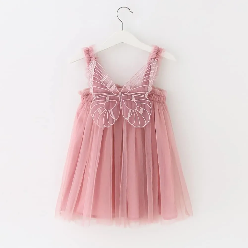 Baby Girls Tulle Tutu Sleeveless Backless Dress with Flower Headband Birthday Party Princess Summer Beach Sundress Skirt Set