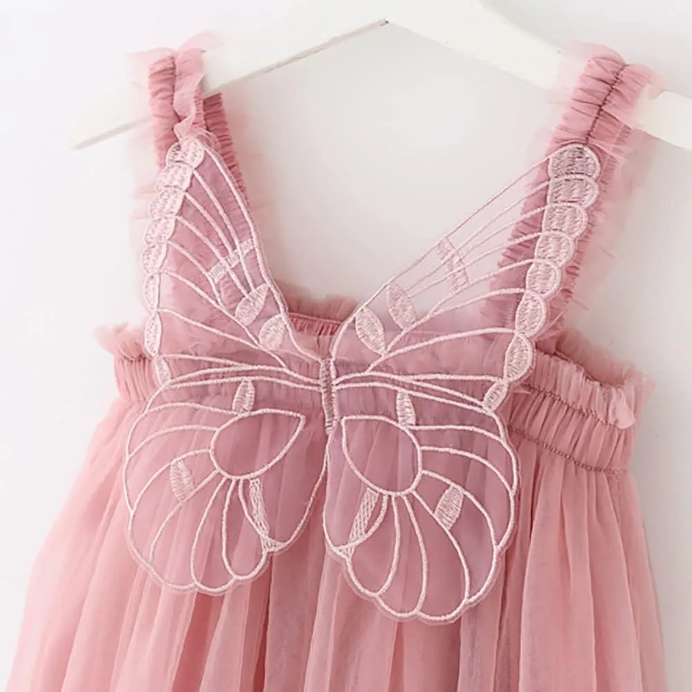 Baby Girls Tulle Tutu Sleeveless Backless Dress with Flower Headband Birthday Party Princess Summer Beach Sundress Skirt Set