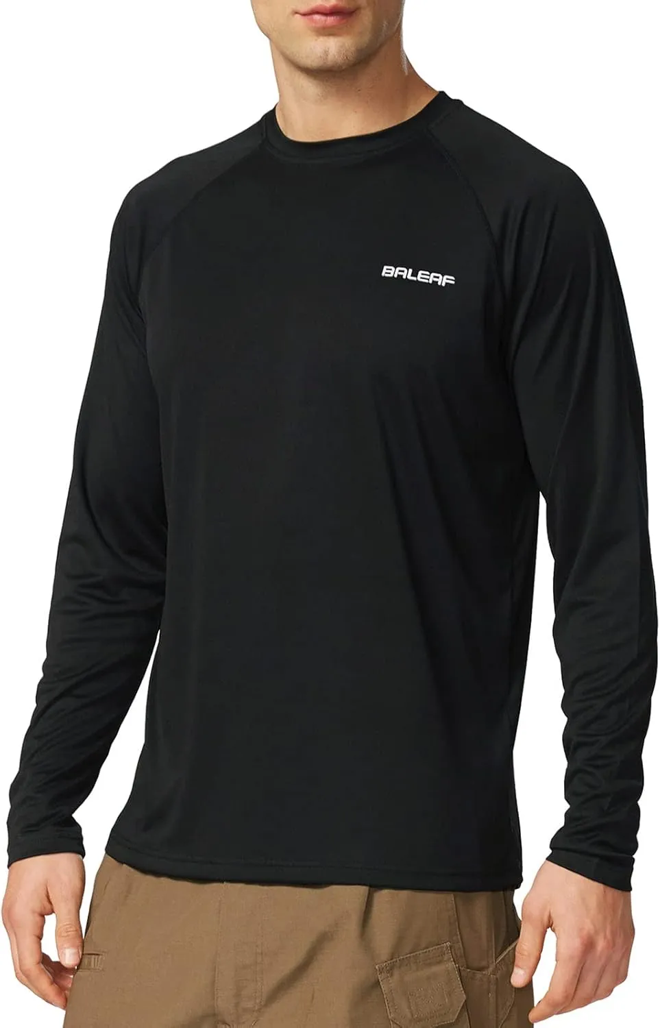 baleaf Men's Sun Protection Shirts UV SPF UPF 50  Long Sleeve Rash Guard Fishing Running Quick Dry Lightweight