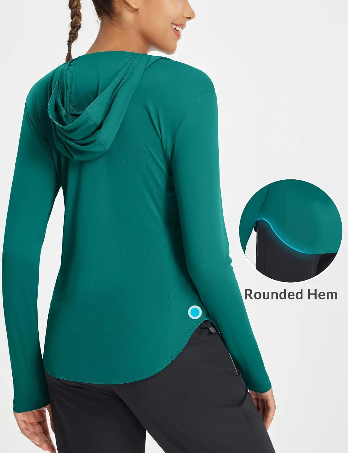 baleaf Women's UPF 50  Sun Shirts UV Protection Hoodie Neck Gaiter SPF Lightweight Clothing for Hiking Fishing Outdoor