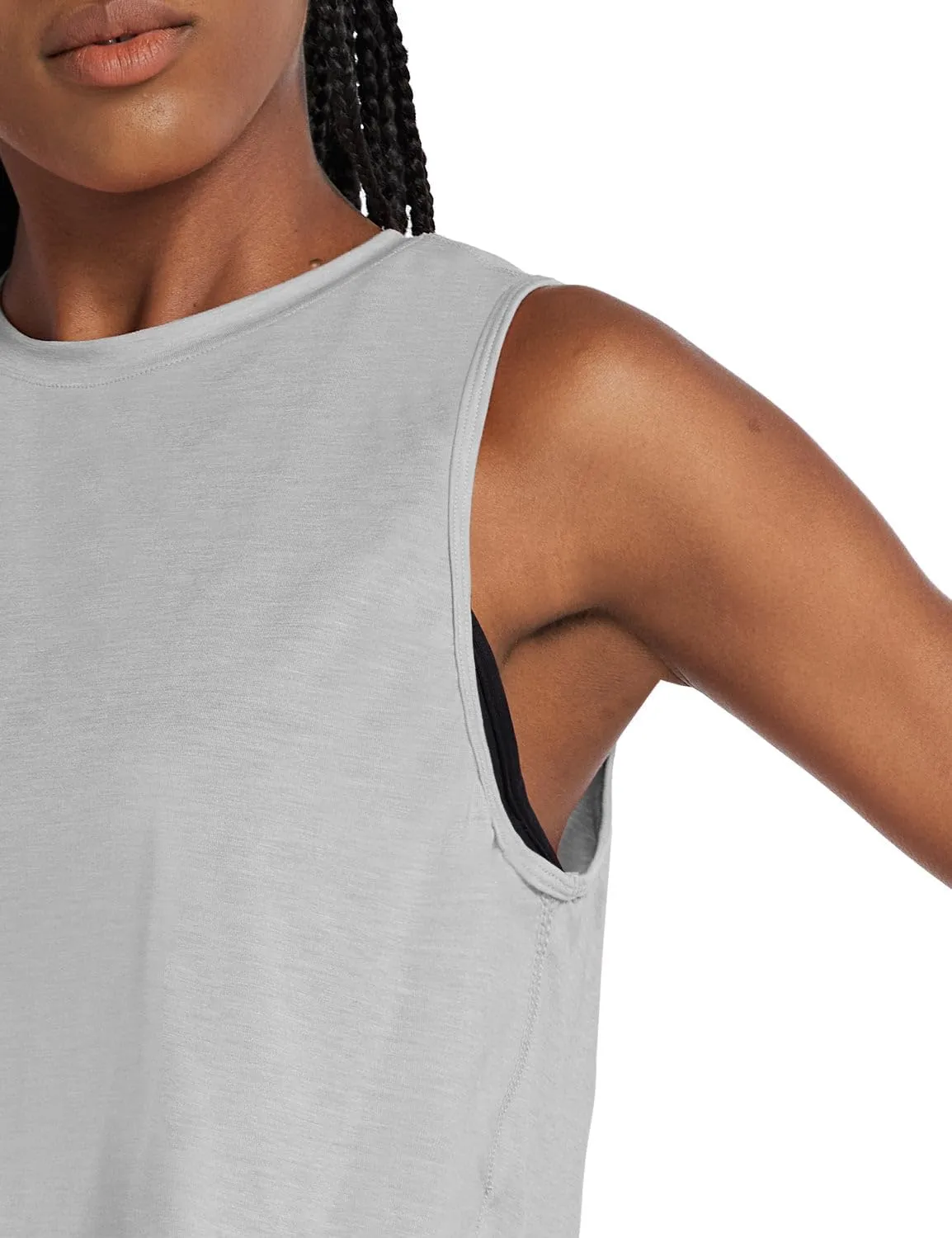 baleaf Workout Tops for Women Crop Tank Top Quick Dry Athletic Gym Exercise Sleeveless Shirts Muscle Yoga Loose Fit