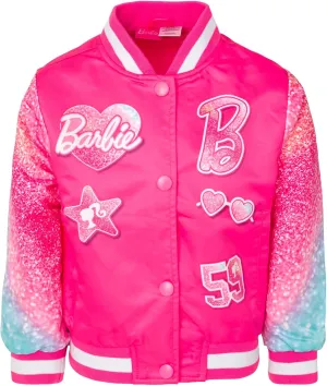 Barbie Girls Varsity Bomber Jacket Little Kid to Big Kid Sizes (4-14-16)